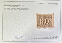 Numeral Vertical 60 Réis denteado, novo, com certificado - 1800 Ufs. na internet