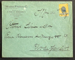 História Postal- Madrugada - Envelope enviado de Barbacena para o Rio em 29/09/1999 com selo isolado Madrugada 20 réis (
