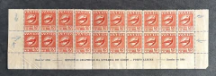 Varig - 50 réis - bloco de 20 selos, contendo a filigrana `Wester Post` completa!