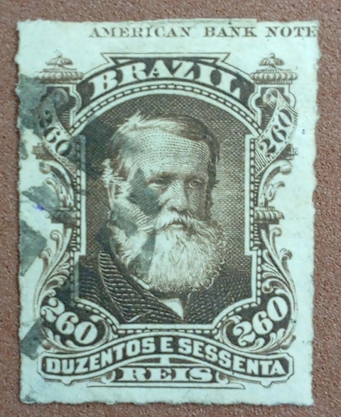 D. Pedro 260 réis Barba Branca legenda Superior (43L) - Usado - 180 Ufs