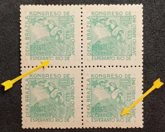 Variedades - Comemorativo C-196 - "O" de Esperanto Fino + Traço Branco no "I" de RIO.