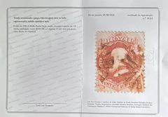 D. Pedro 20 Réis Barba Preta, usado, papel grosso - RHM 24G - 2000 Ufs (catálogo 2019), com certificado. na internet