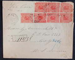 Envelope registrado circulado do Maranhão (16 DEZ 1902) para Nova York - USA (1. 1. 1903), transport