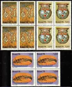 Brasil C 0895/97 Arqueologia Rupestres Quadras 1975 NNN