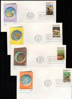 20186 EUA Estados Unidos FDCs 287/90 Corais E Peixes 1980