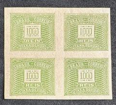 Taxa Devida 1000 Réis - Quadra - Prova de cor - Verde.