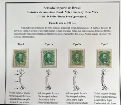 D. Pedro 100 Réis Barba Preta, novos, classificados por tipo - Coleção referência Klerman Lopes.