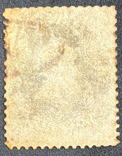 D. Pedro 20 réis ( RHM 24b ardózia) com carimbo DIAMANTINA e decalque no verso.