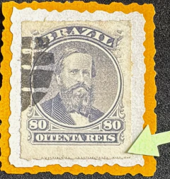 Legenda - D. Pedro 80 Réis Perce, com legenda - RHM 33L - 800 Ufs.