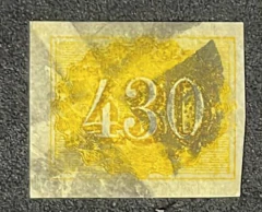 Numeral colorido 430 réis com carimbo mudo (540 Uf's)