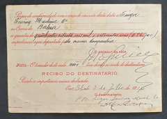 Vale Postal de Alagoinhas (Bahia) Porteado com 2 Selos de Cruzeiro do Sul Sobrestampado de 2000 réis no valor de 586,7 m - comprar online