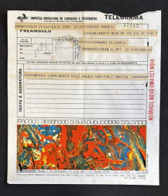 Brasil 1974 - Telegrama com espaçodisponível para propaganda colorida - usado.