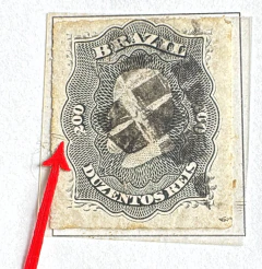 D. Pedro 200 réis Barba Preta, percê - "Chapa Tricada" - usado - RHM 35D - 3600 Ufs - Coleção de referência Klerman Lope - comprar online