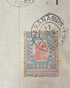 História Postal - Carta enviada de Paranaguá em 27 de dezembro de 1891 para Curitiba, com franquia isolada do selo tintu - comprar online