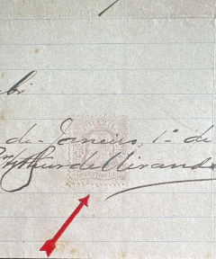 História Postal - Peça muito interessante! Recibo médico selado com um selo de 200 réis, D. Pedro II - comprar online