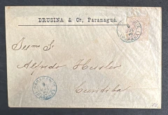 História Postal- Franquia isolada - Envelope personalizado, circulado de Paranaguá para Curitiba em