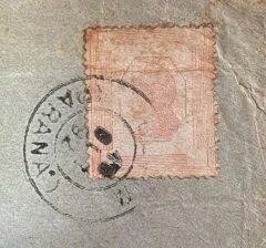 História Postal - Envelope circulado, com franquia isolada do selo "Tintureiro" com a efígie no verso! - comprar online