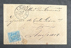 História Postal - Franquia Isolada - Envelope circulado em 1886 de S. Paulo para Amparo, porteada em