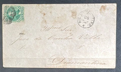 Envelope enviado do Rio de Janeiro (Carimbo mudo + Cruz de Cristo) para Diamantina