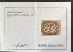 Numeral Inclinado 60 Réis, tipo I, novo, com ceritificado, em papel do "Olho de Boi" - RHM 6C - 3000 Ufs. na internet