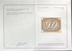 Numeral Inclinado 90 Réis, novo, papel fino, sem pigmentos azuis. Com certificado - RHM 7A SP - 7500 Ufs. na internet