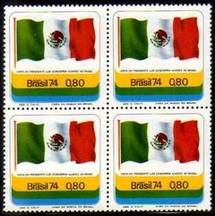 Brasil C 0852 Bandeira Do México Quadra 1974 NNN