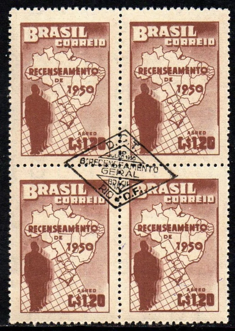 Brasil A 077 Recenseamento Geral Quadra com CBC U