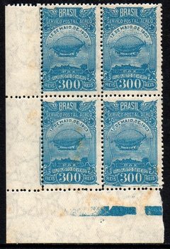 Brasil A 019 + A 19 B Aéreos Dirigível Variedade B Partido Quadra NNN / NN