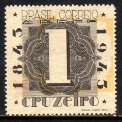 Brasil A 048 Numerais Variedade Amarelo Deslocado NN