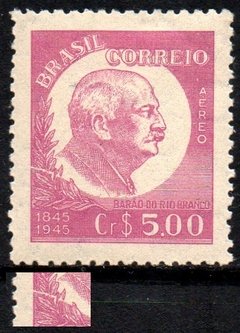 Brasil A 060 A Barão de Rio Branco Variedade Risco Branco na Chapa NN