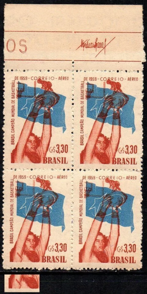 Brasil A 087 C Campeonato de Basquete Variedade Traço debaixo do braço Quadra NNN (b)