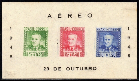 Brasil Bloco 010B Dutra Com 52mm sem Número no Verso N