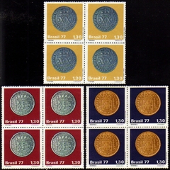 Brasil C 1002/04 Moedas do Brasil Colonial Quadras 1977 NNN