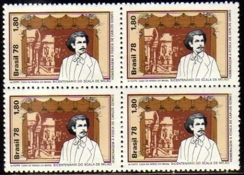 Brasil C 1029 Carlos Gomes Maestro Quadra 1978 NNN