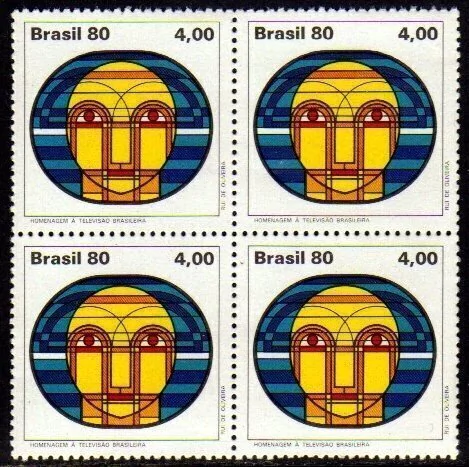 Brasil C 1140 Homenagem  Televisão Brasileira Quadra 1980 NNN
