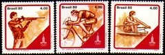 Brasil C 1153/55 Olimp¡ada Remo Ciclismo Tiro 1980 NNN