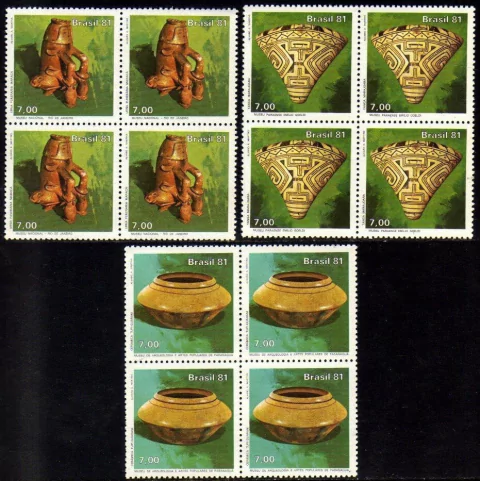 Brasil C 1194/96 Museus Artes Populares Quadras 1981 NNN