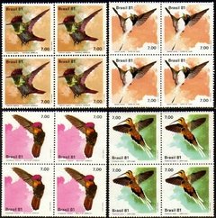 Brasil C 1197/200 P ssaros Beija-flores Quadras 1981 NNN