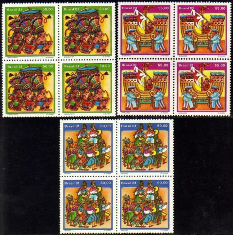 Brasil C 1214/16 Folguedos E Bailados Populares Quadras 1981 Nnn
