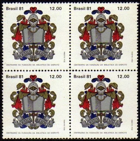 Brasil C 1241 Biblioteca Do Exrcito BrasÆo Quadra 1981 Nnn