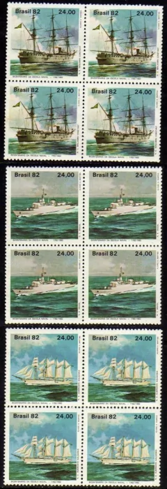 Brasil C 1301/03 Escola Naval Navios Quadras 1982 Nnn