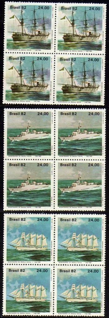 Brasil C 1301/03 Escola Naval Navios Quadras 1982 Nnn