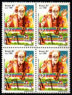 Brasil C 1543 Villa-lobo Música Quadra 1987 NNN