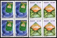 Brasil C 1545/46 Serviços Postais Quadras 1987 NNN