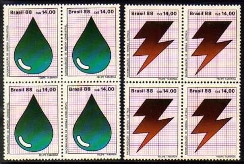 Brasil C 1579/80 Racionamento De Energia Petróleo Quadras 1988 NNN