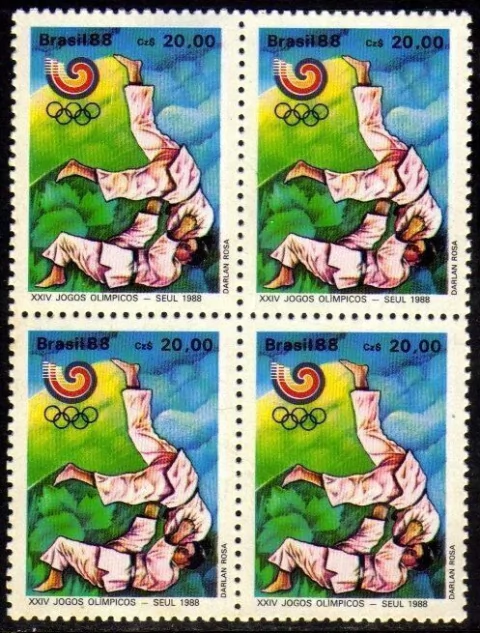 Brasil C 1590 Jogos Olímpicos Judô Quadra 1988 NNN