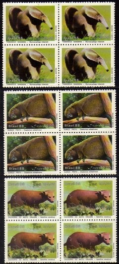 Brasil C 1591/93 Tamanduá Ouriço Cachorro Do Mato Quadras 1988 NNN