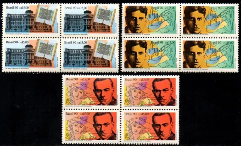 Brasil C 1708/10 Literatura Brasileira Quadras 1990 NNN