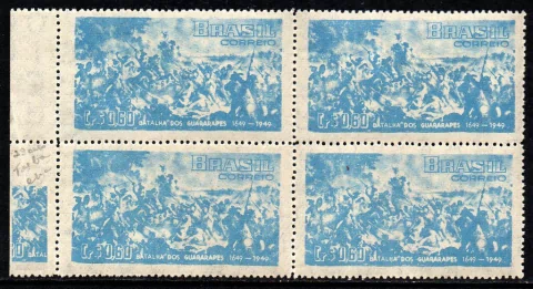 Brasil C 243 A Batalha de Guararapes Variedade T em Cruz (Veja detalhe) Quadra NNN (b)