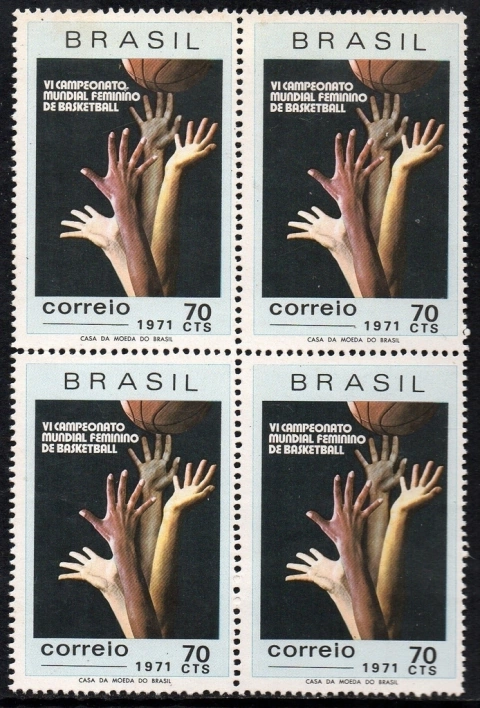 Brasil C 0698 Campeonato Mundial de Basquete Quadra 1971 N